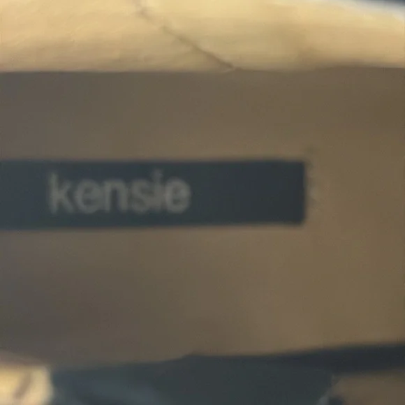 Kensie Erika Fringe Peep toe ankle boots, black leather,  side zip, 9.5 - Picture 8 of 11